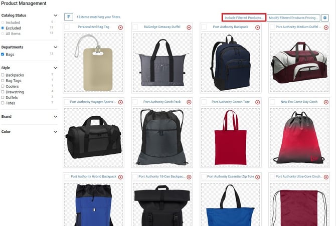 Include Filtered Products